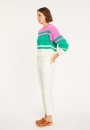 Pull tricolore en coton - Mavrick 8129 - 22 Vert moyen