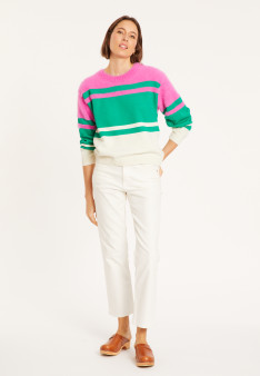 Three-colored cotton sweater - Mavrick