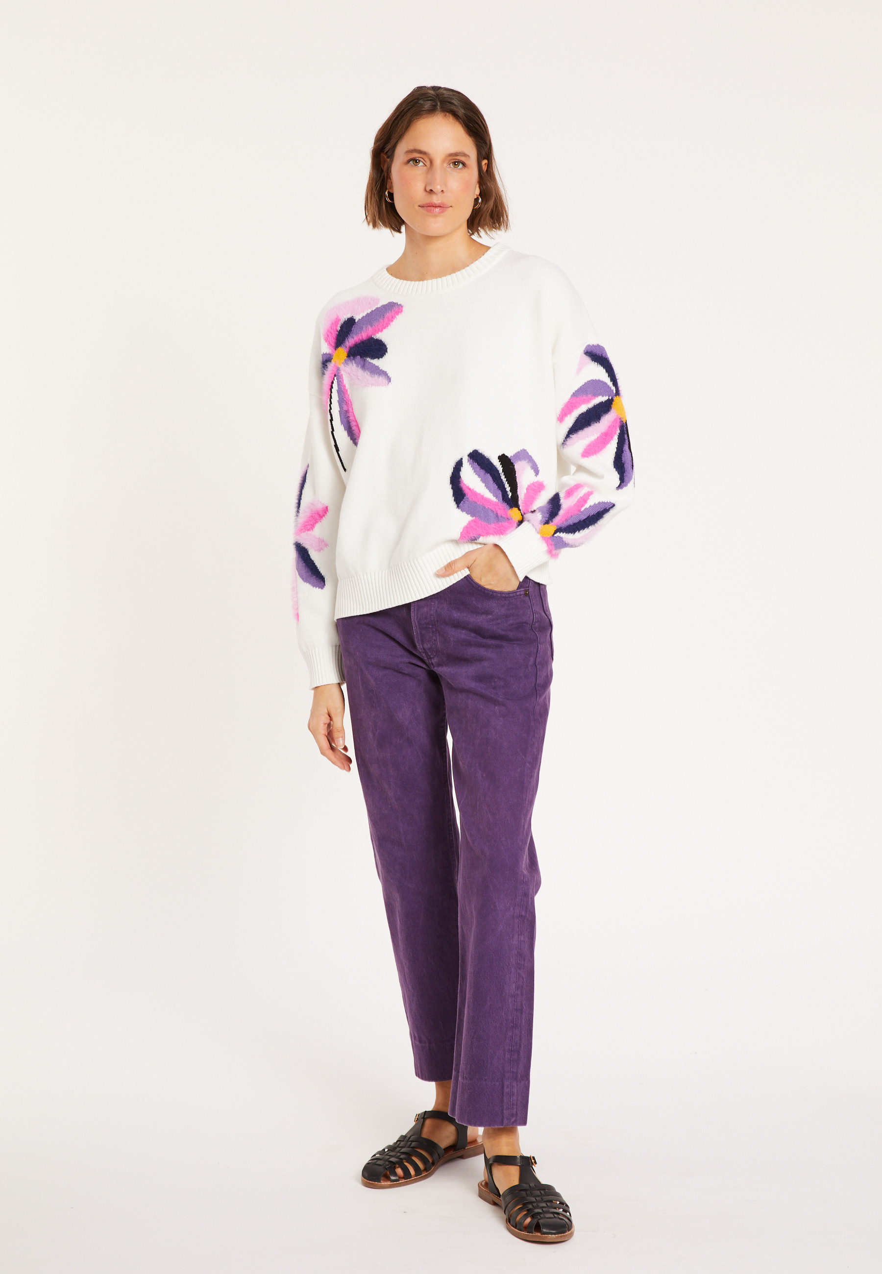 Fancy sweater in organic cotton - Mariane