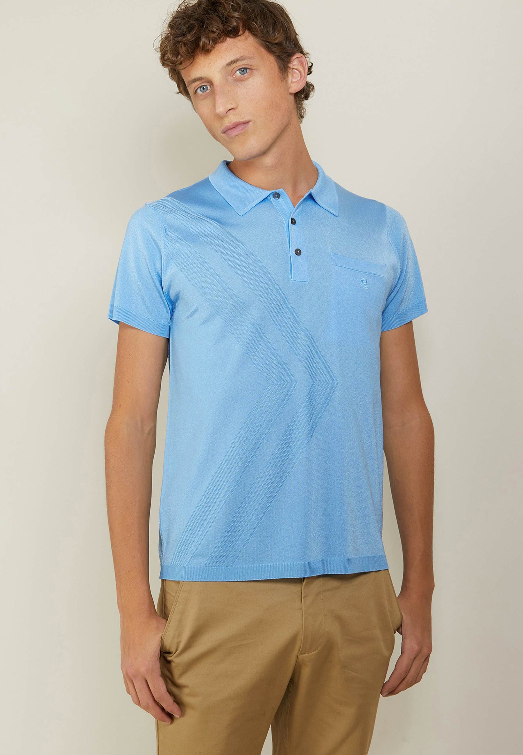 Polo en Fil Lumière à flèches - Billy 5333 nerifer - 49 Turquoise