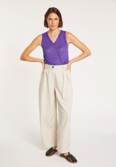 Slub linen tank top - Tahiti