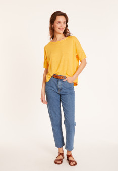 Flamed linen full sleeve elbow t-shirt - Taslim