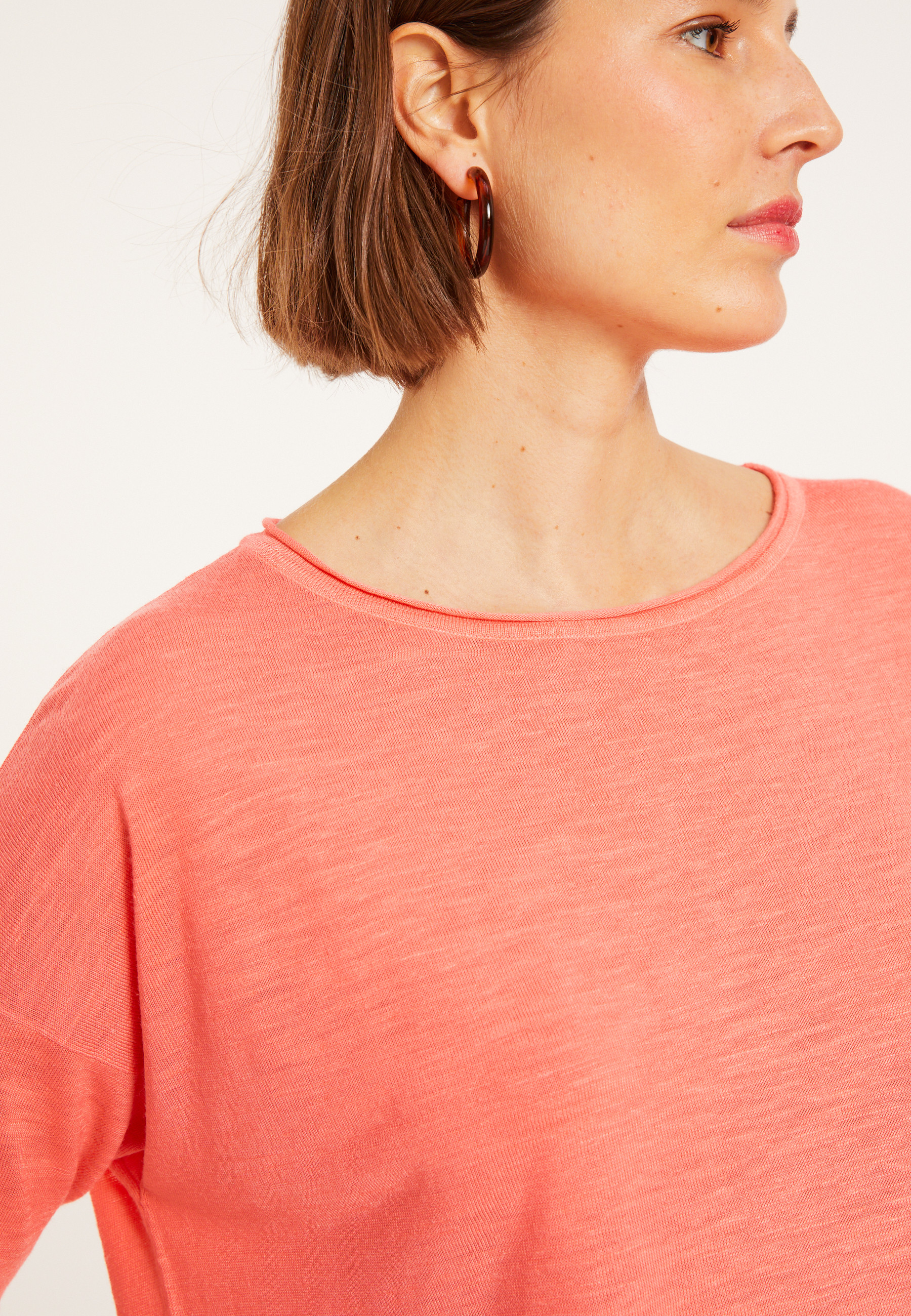 Flamed linen full sleeve elbow t-shirt - Taslim