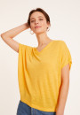 T-shirt ample col V en lin flammé - Marra 8060 - 08 Jaune