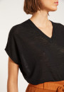 Flamed linen V-neck loose T-shirt - Marra