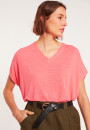 Flamed linen V-neck loose T-shirt - Marra