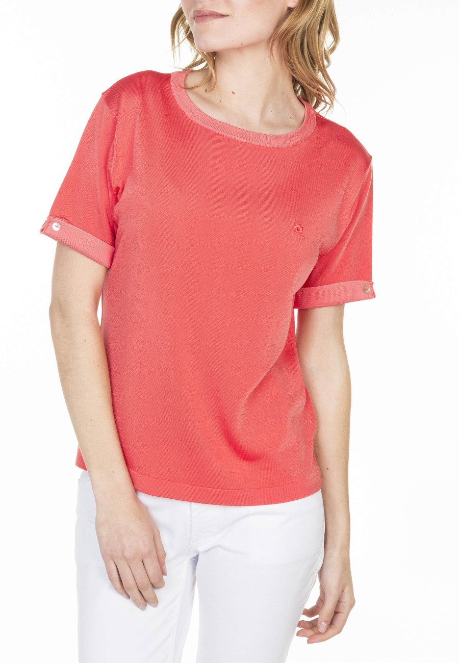 T-shirt uni manches fantaisie en Fil Lumière Laurie