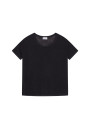 T-shirt ample col rond en lin flammé - Pavot