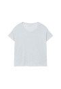 Loose-fitting round-neck flamed linen T-shirt - Pavot