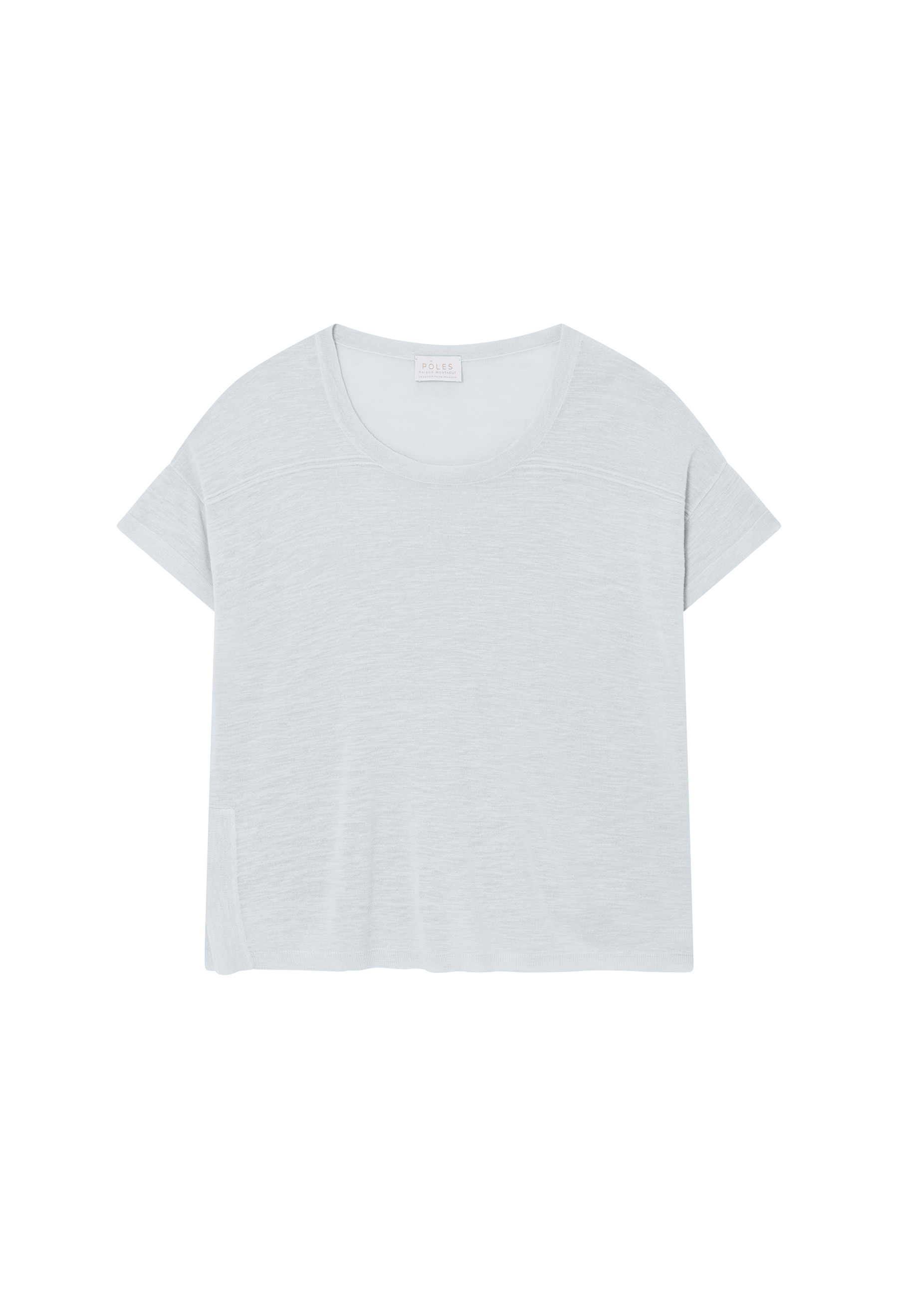 T-shirt ample col rond en lin flammé - Pavot