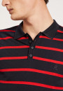 Polo homme en Fil Lumière à rayures Harold 5977 - 05 Bleu marine