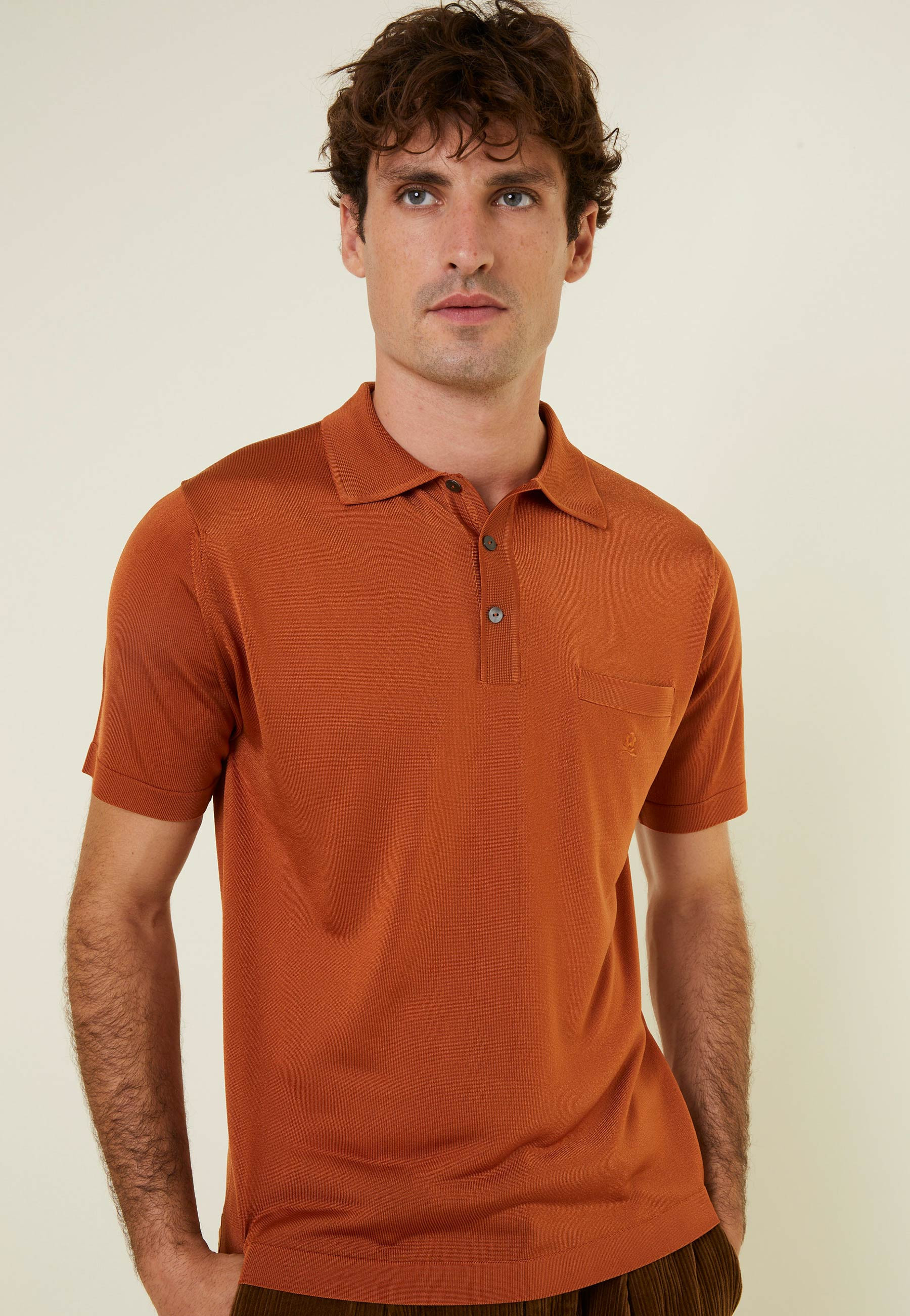 Polo manches courtes en Fil Lumière Vadim 2307 mimosa - 08 Jaune