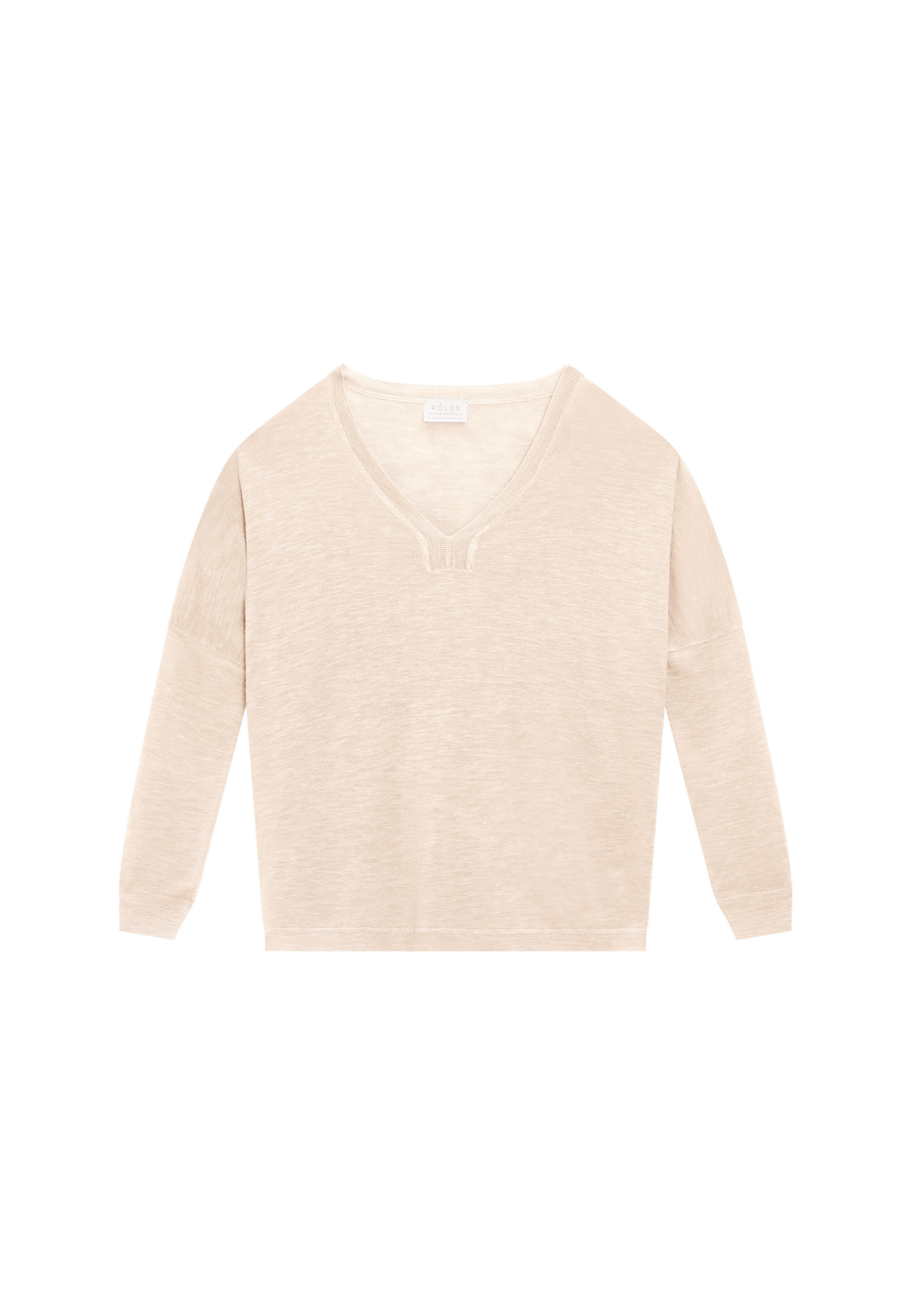 Oversized v-neck flamed linen t-shirt - Beja