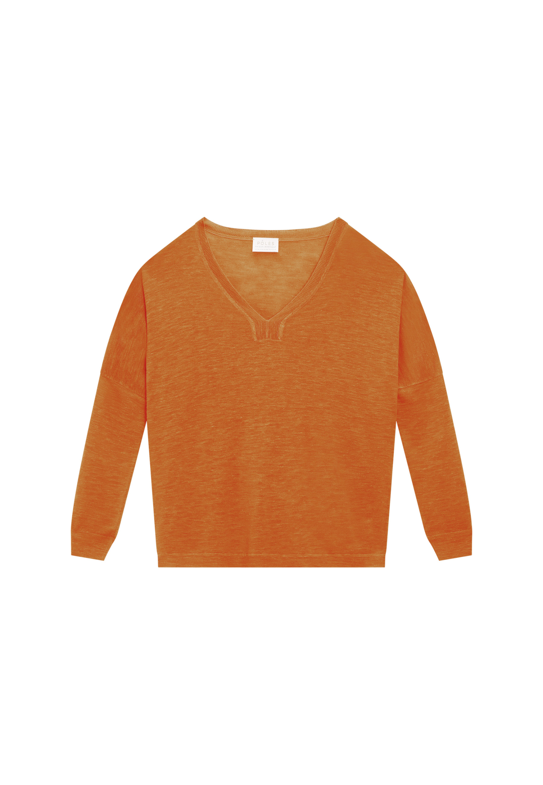 Oversized v-neck flamed linen t-shirt - Beja