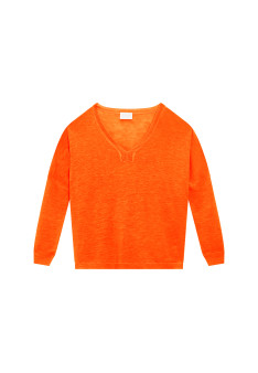 T-shirt oversize col v en lin flammé - Beja