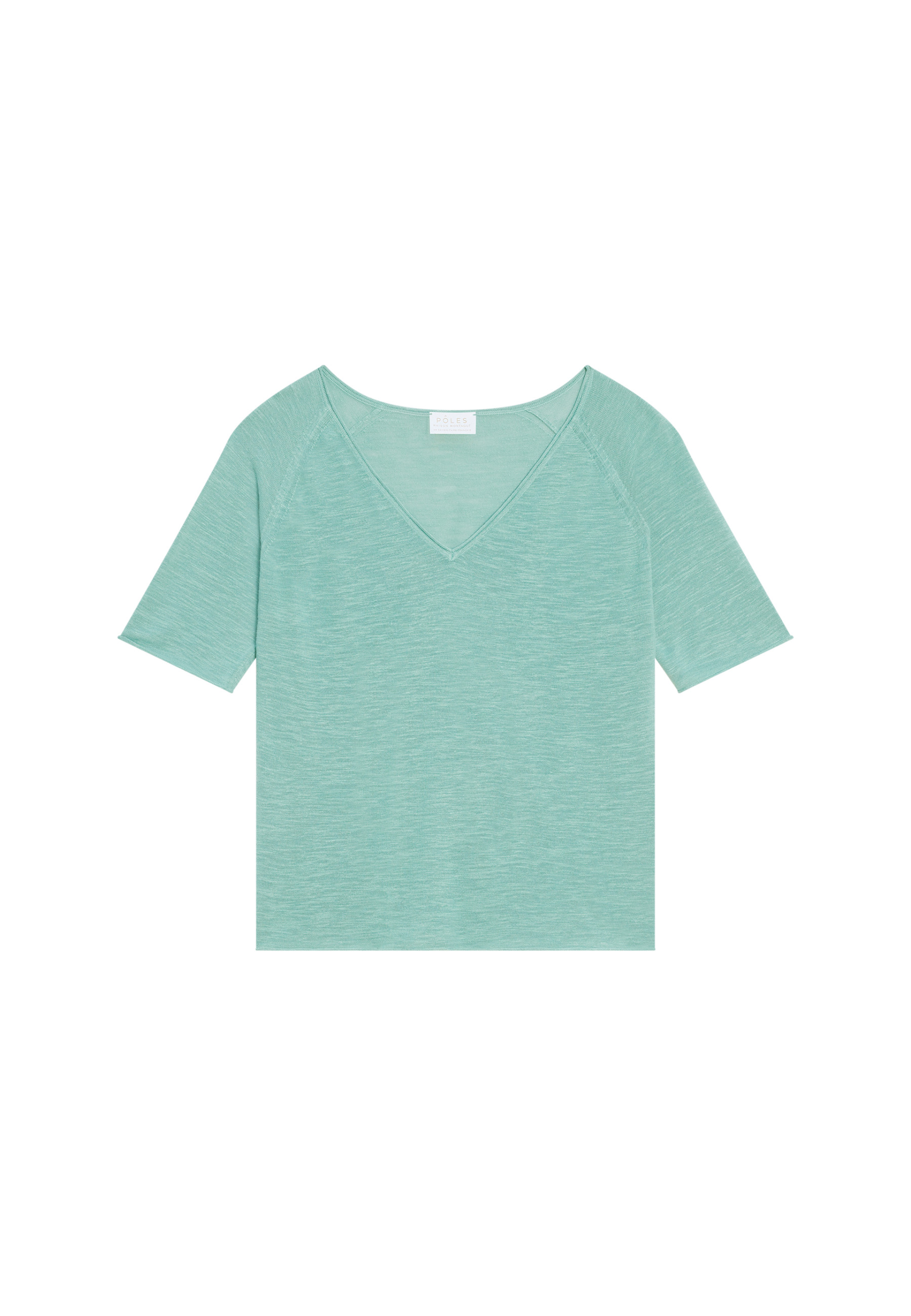 T-shirt manches coudes en lin flammé - Bonbon