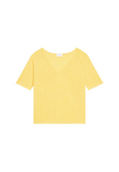 T-shirt manches coudes en lin flammé - Bonbon