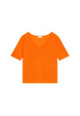 Flamed linen elbow sleeve t-shirt - Bonbon