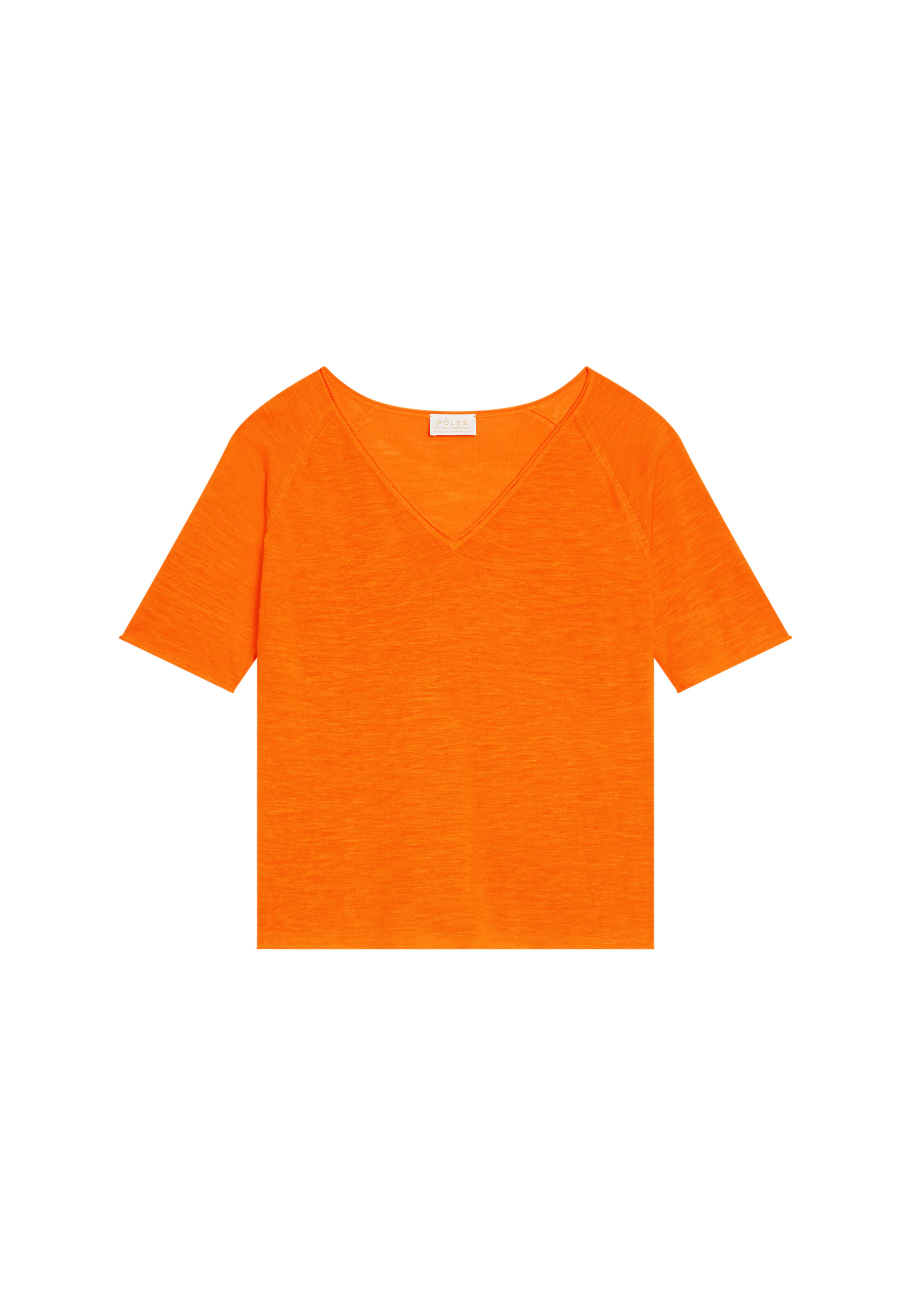 T-shirt manches coudes en lin flammé - Bonbon
