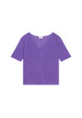 Flamed linen elbow sleeve t-shirt - Bonbon