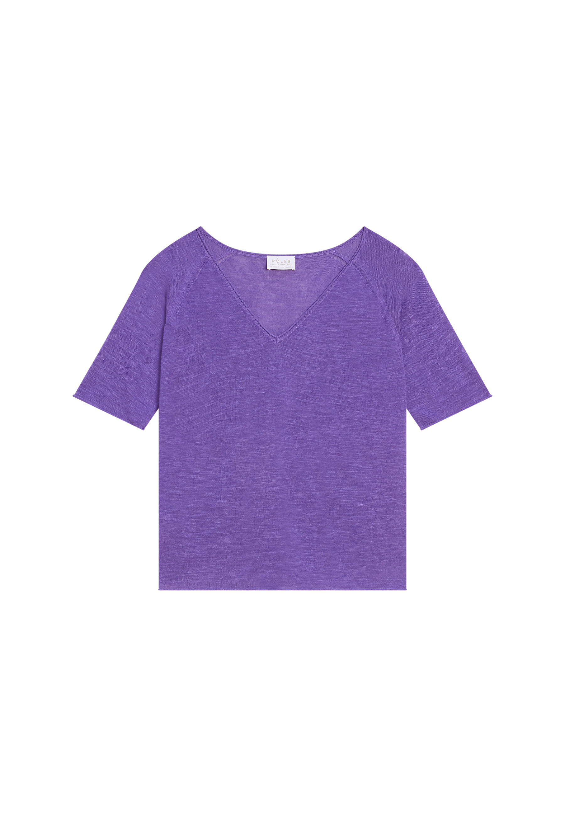 T-shirt manches coudes en lin flammé - Bonbon
