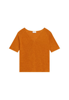 T-shirt manches coudes en lin flammé - Bonbon