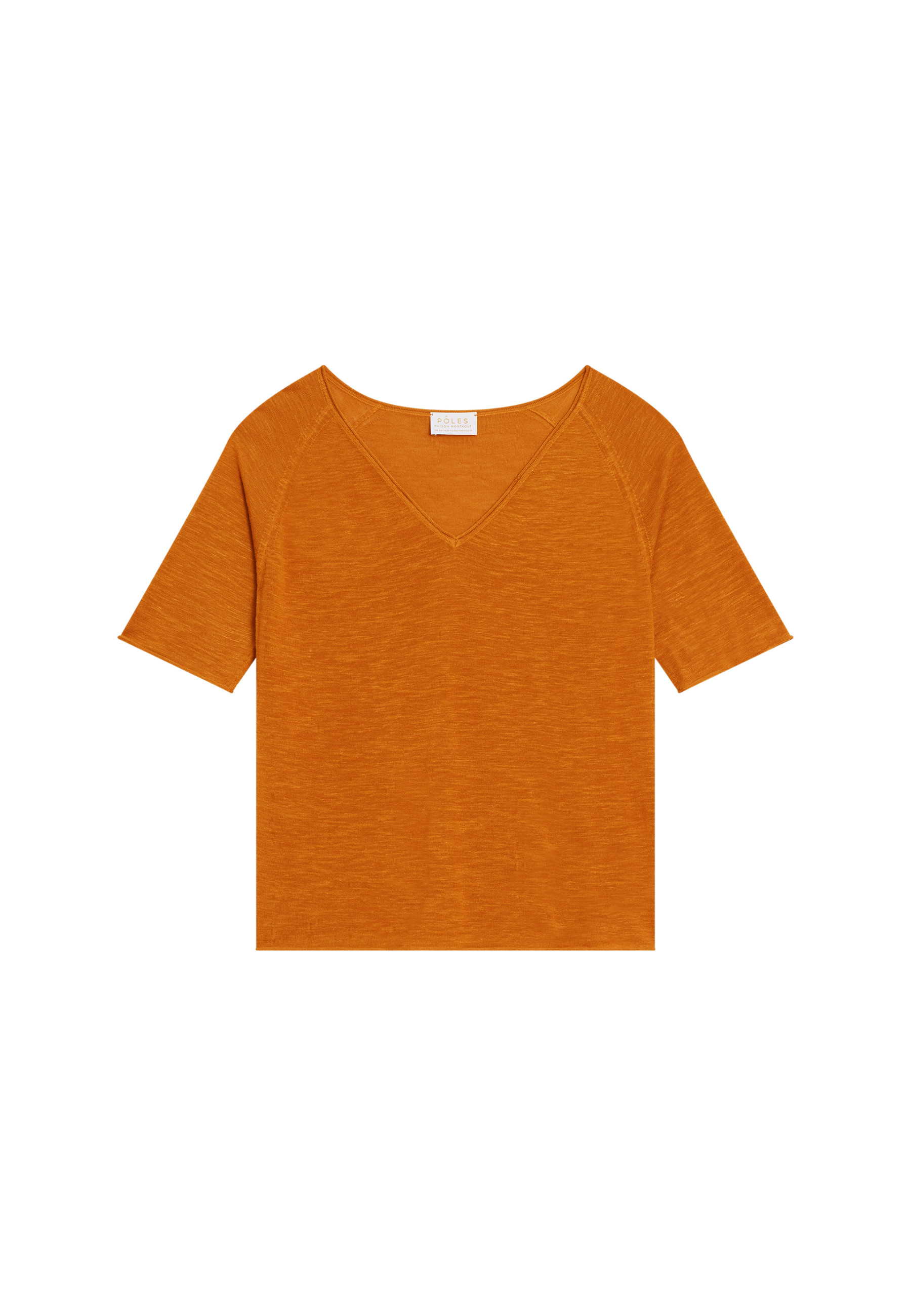 T-shirt manches coudes en lin flammé - Bonbon