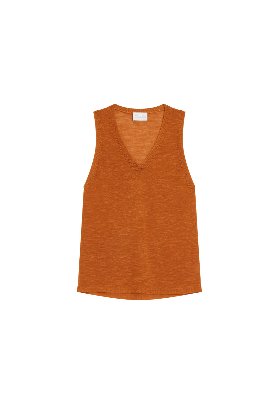 Slub linen tank top - Tahiti