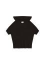 T-shirt à capuche en lin flammé - Pivoine