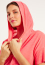 T-shirt à capuche en lin flammé - Pivoine 8072 - 25 Rose moyen
