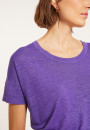 Loose-fitting round-neck flamed linen T-shirt - Pavot