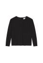 Flamed linen t-shirt with long sleeves and back buttons - Polly