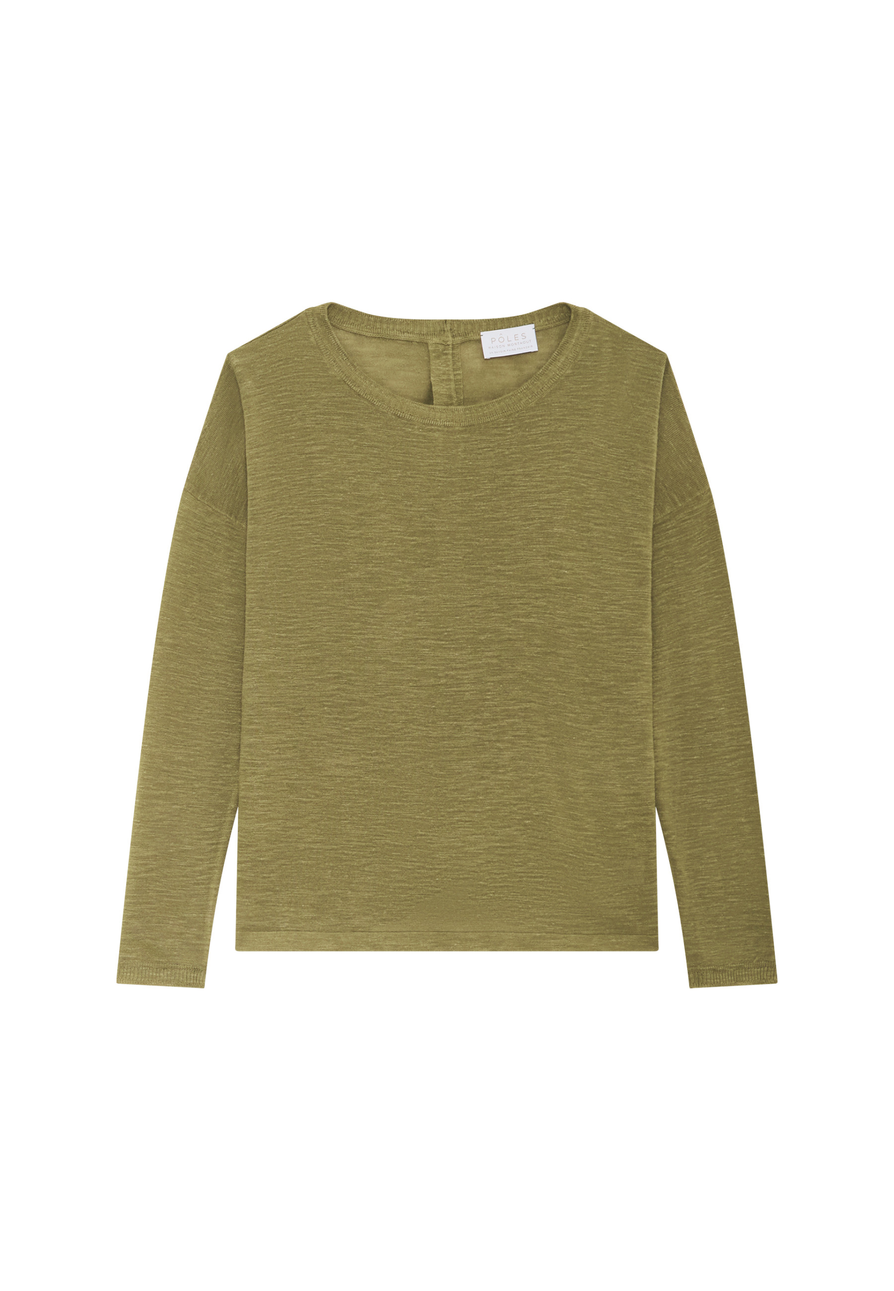 T-shirt en lin flammé boutonné dos - Polly