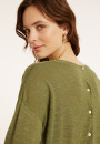T-shirt en lin flammé boutonné dos - Polly 8051 - 83 Cactus