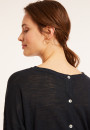 T-shirt en lin flammé boutonné dos - Polly 8040 - 05 Bleu marine