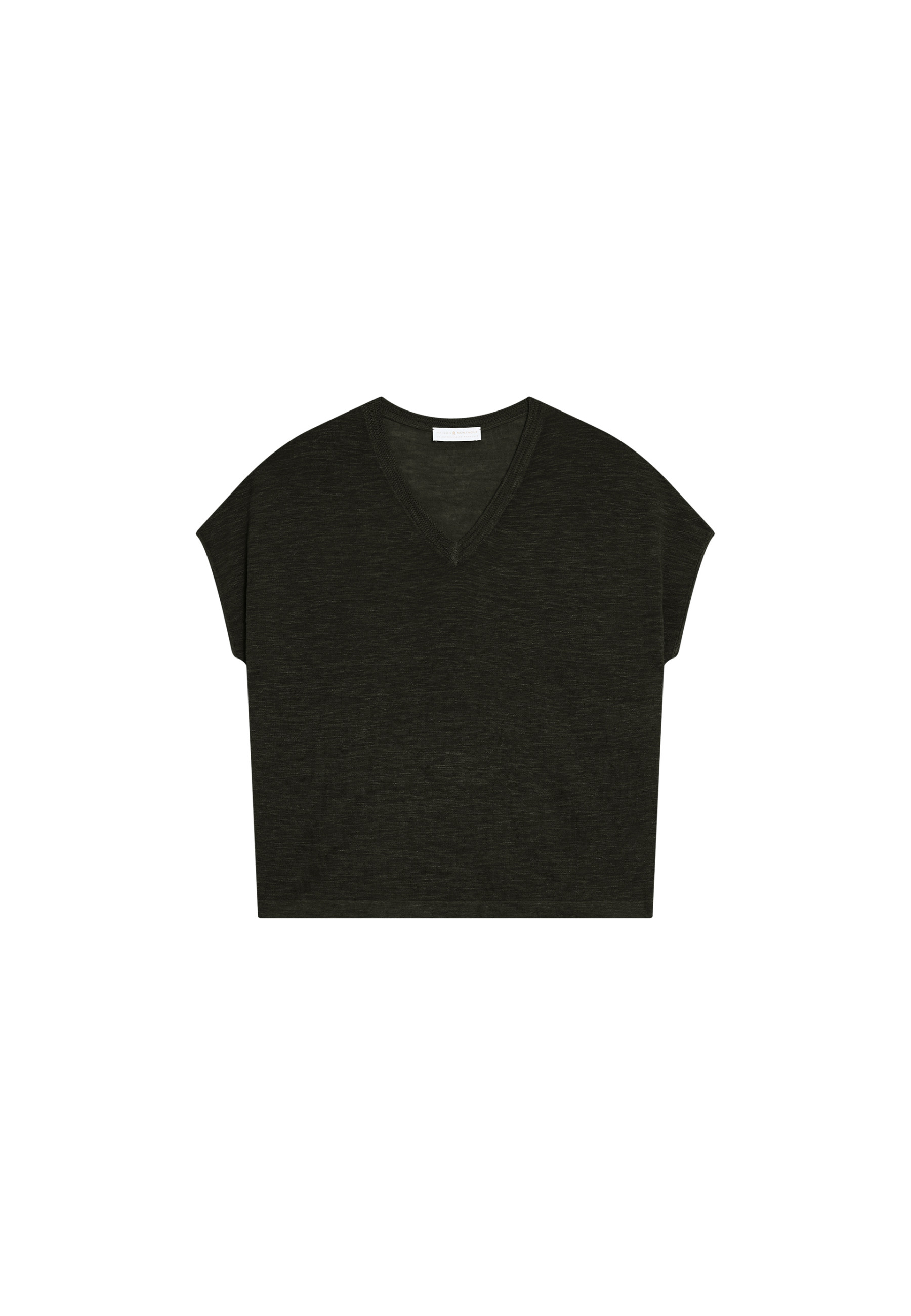 T-shirt ample col V en lin flammé - Marra