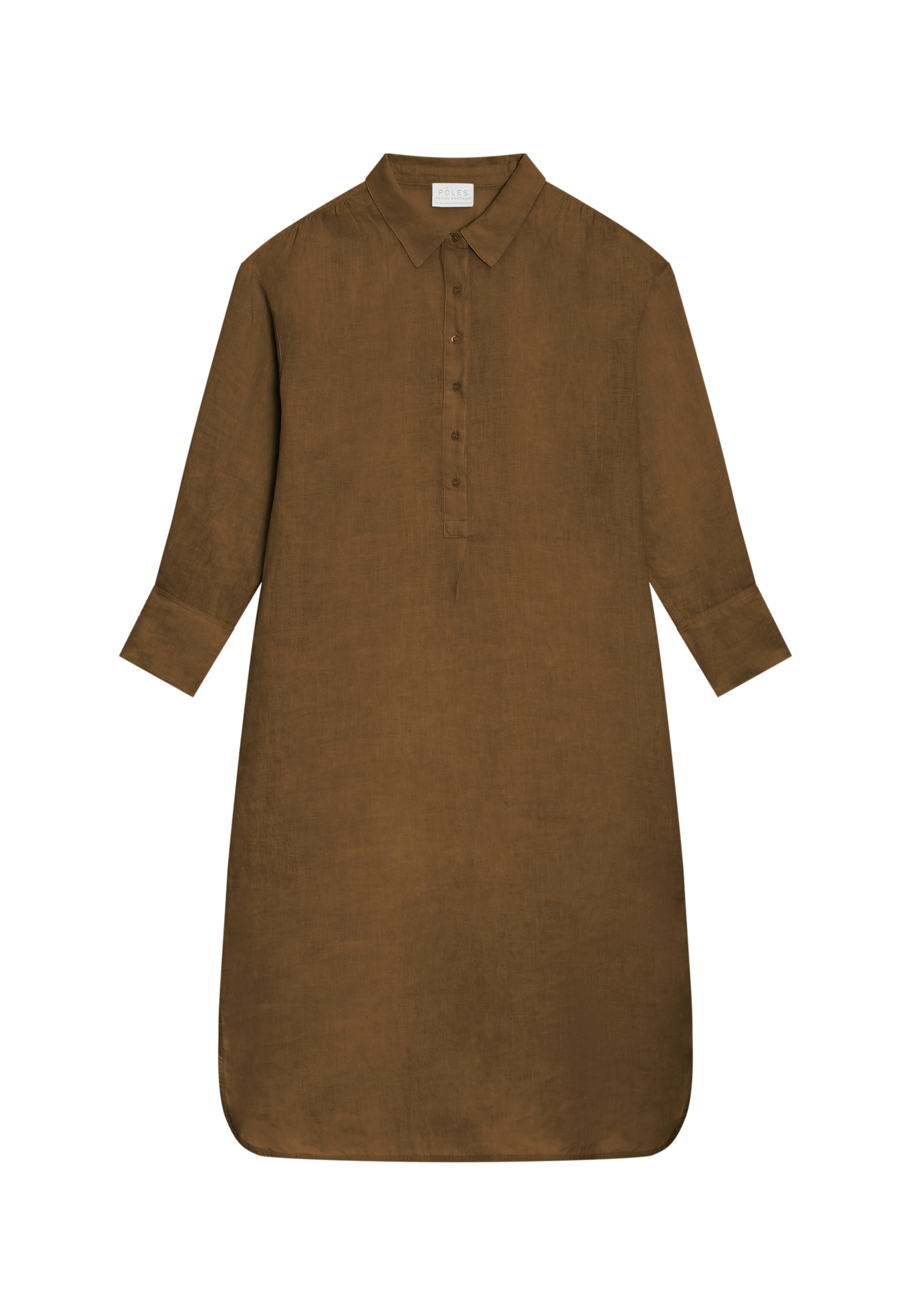 Robe longue col polo en lin - Valerie