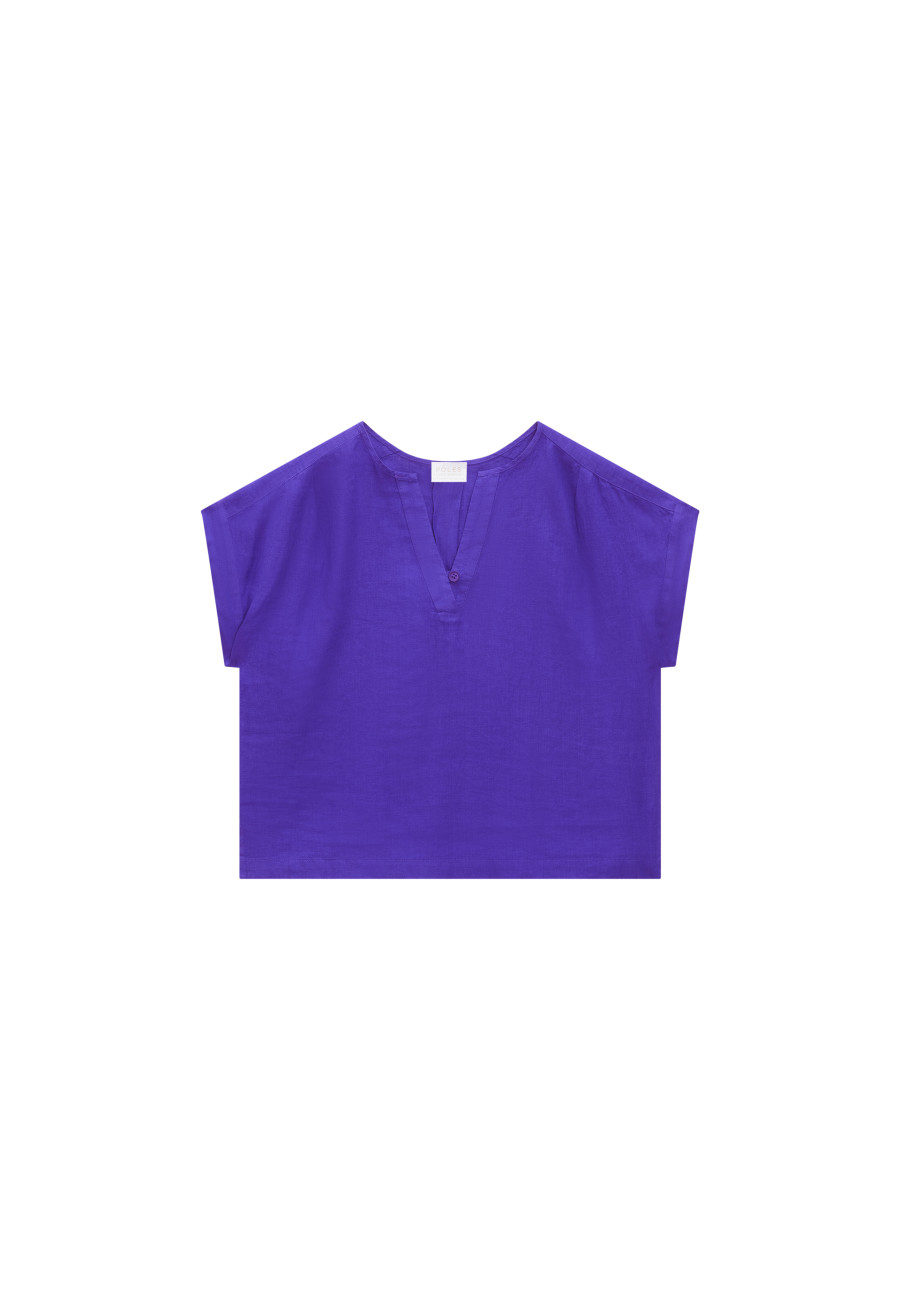 Short sleeve linen blouse - Virginie