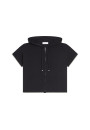 Sweat zippé manches courtes en coton brossé - Mackenzie