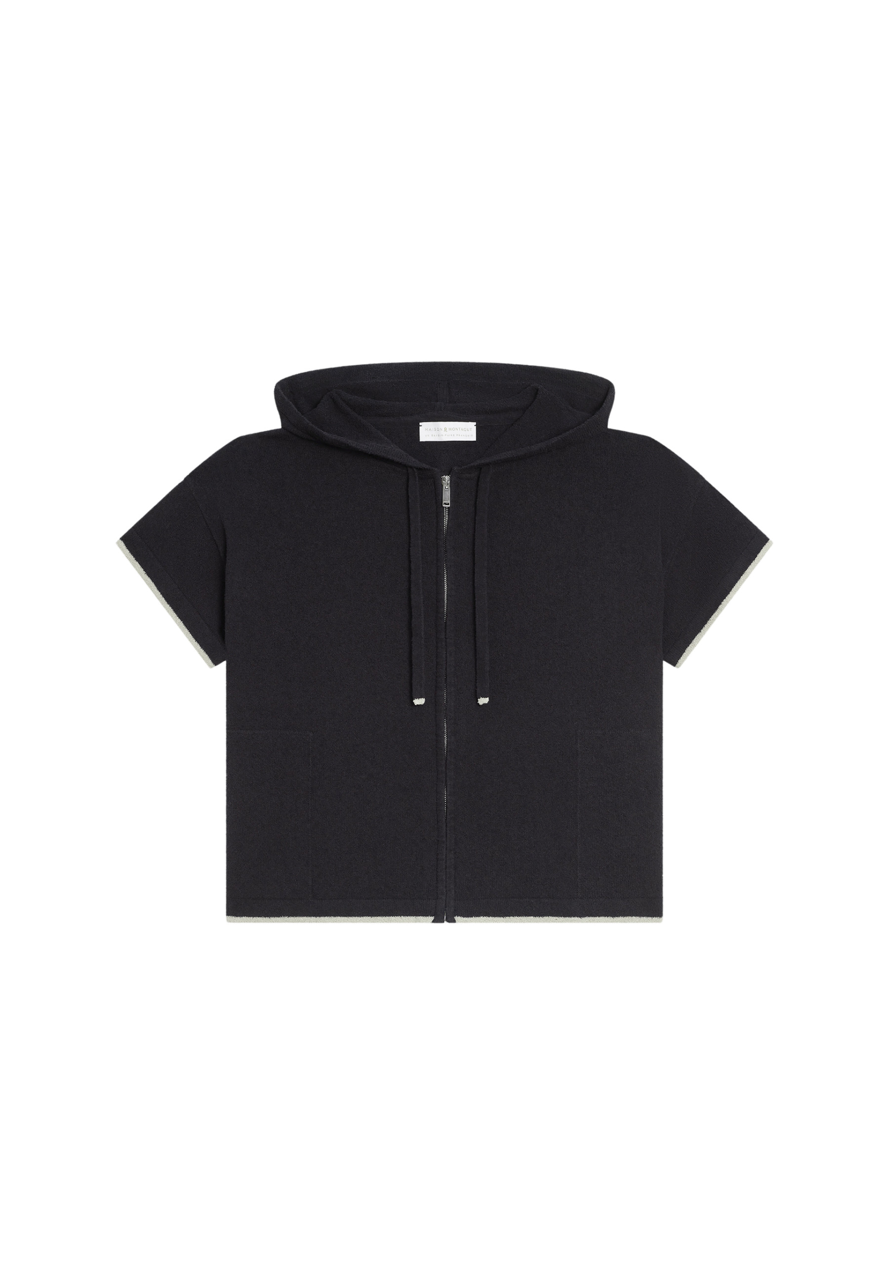 Short sleeve brushed cotton zip-up sweatshirt - Mackenzie