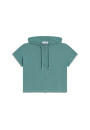 Short sleeve brushed cotton zip-up sweatshirt - Mackenzie