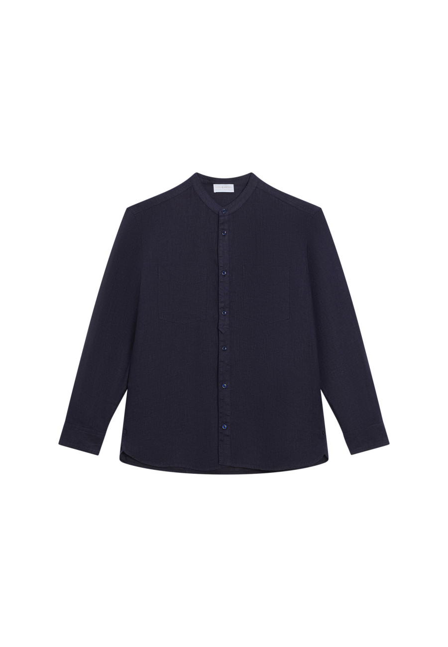 Linen shirt with tunisian collar - Dean