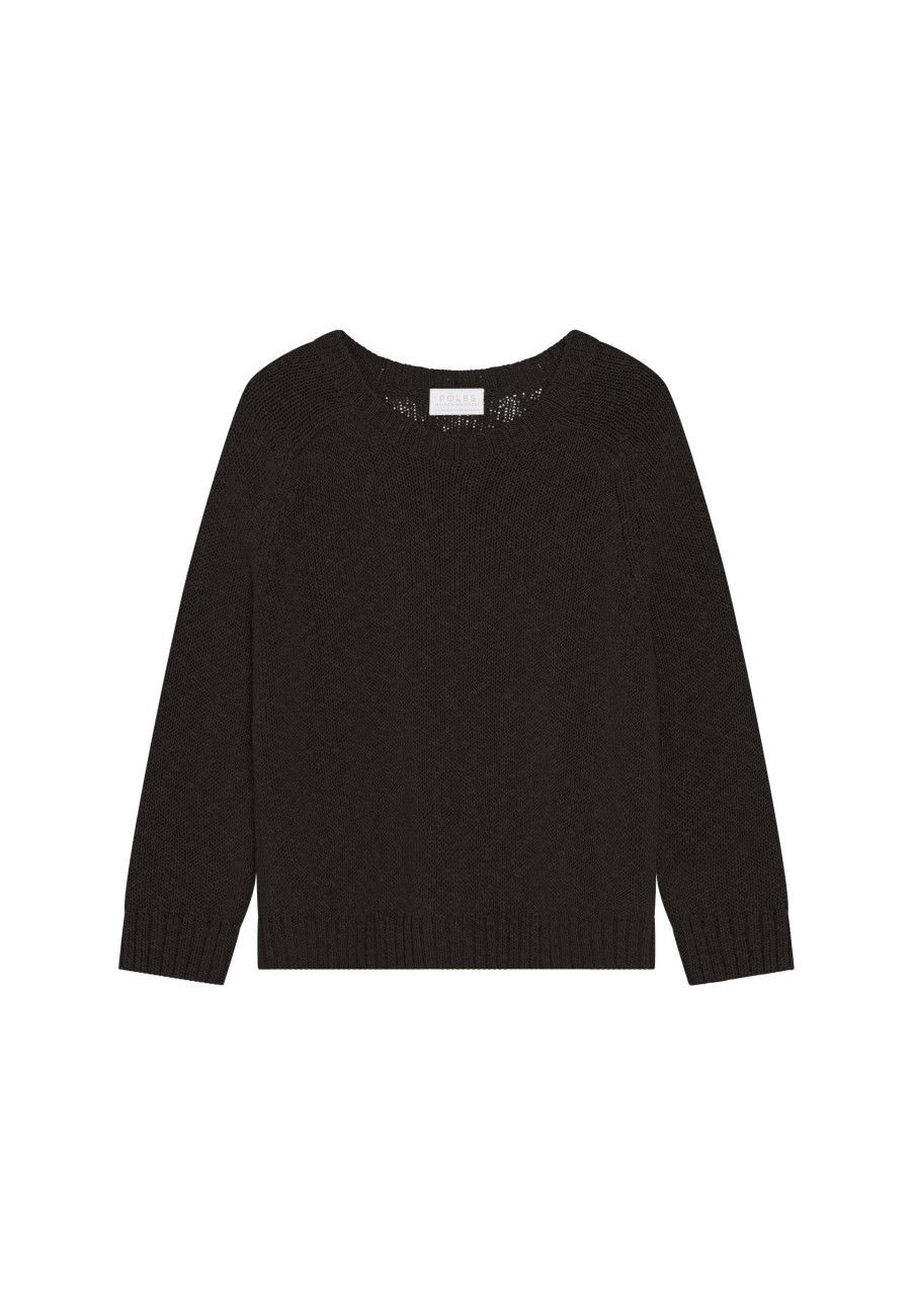 Round neck cotton and linen sweater - Mick