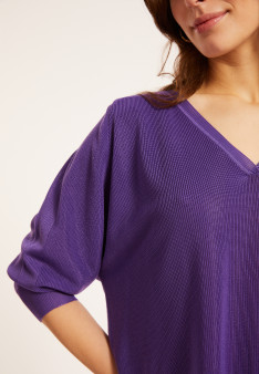 Pull col V en fil lumière - Maja