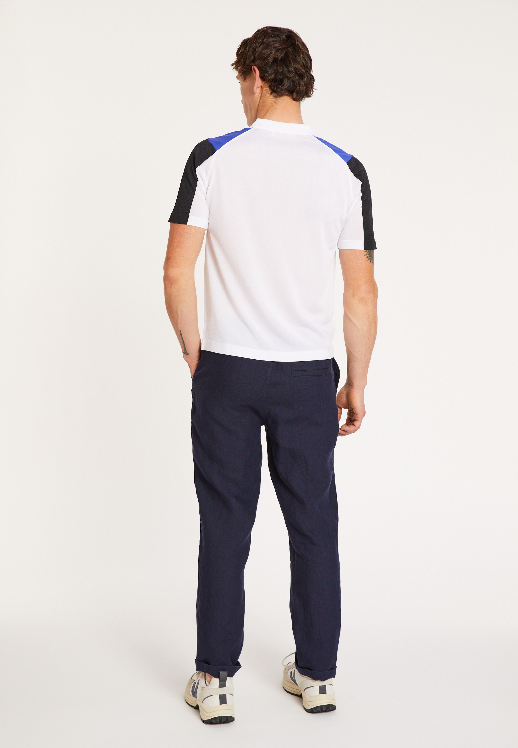 Polo Fil Lumière tricolore - Fadel 0330 - 02 Blanc