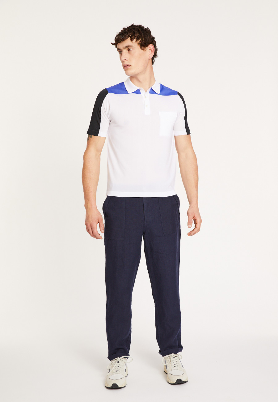 Polo Fil Lumière tricolore - Fadel 0330 - 02 Blanc