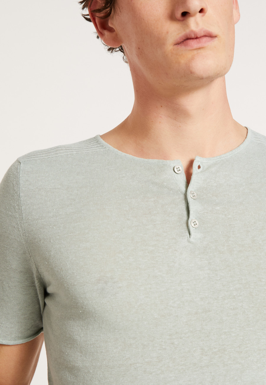 Button-neck T-shirt - LEONCE