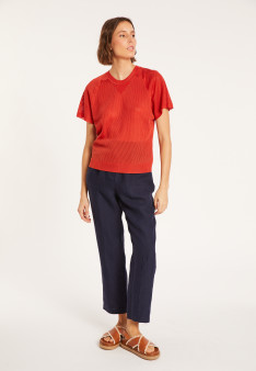 Ribbed Fil Lumiere T-shirt - Malory