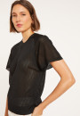 T-shirt à côtes en Fil Lumière - Malory 8010 - 01 Noir