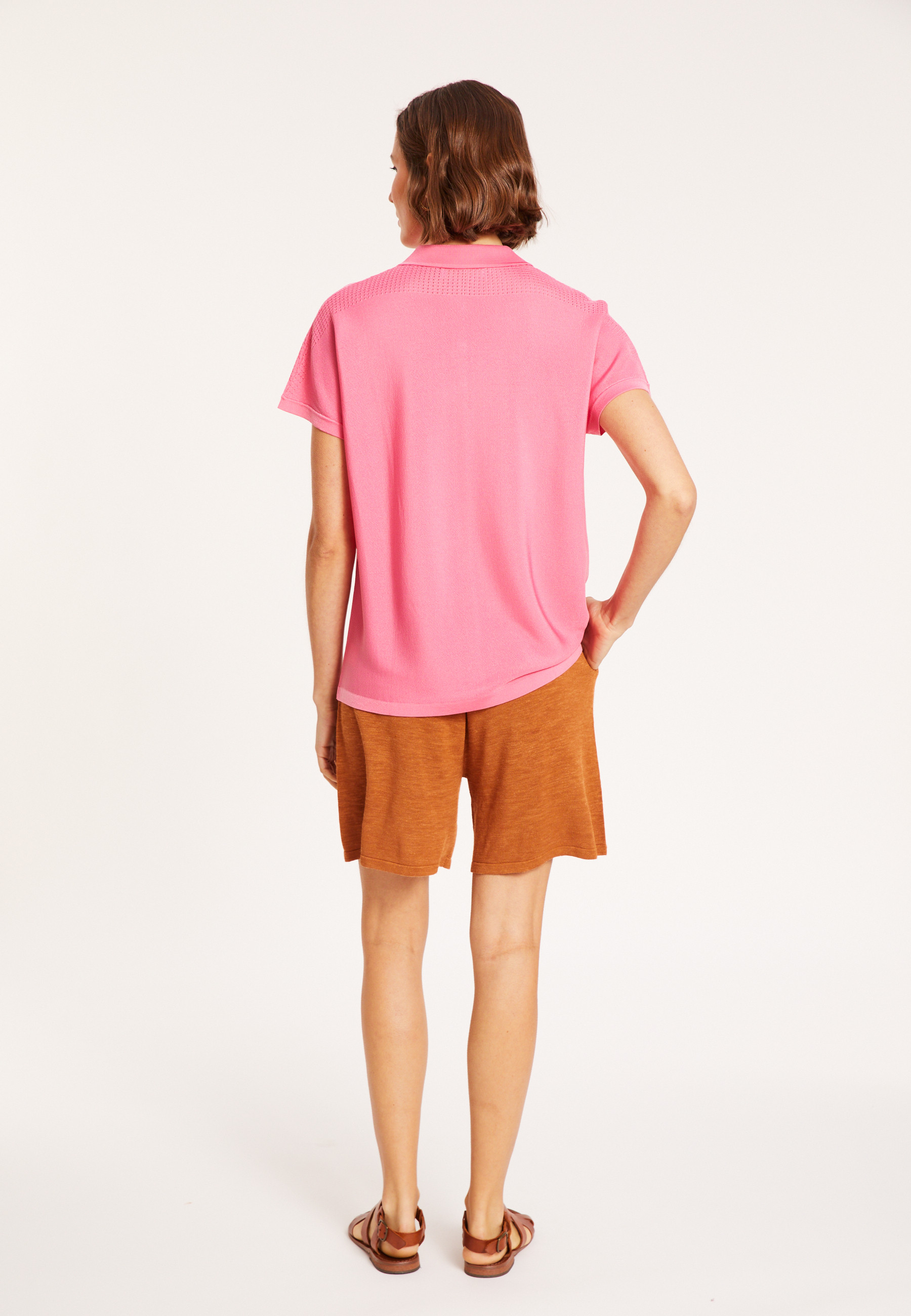 Polo en fil lumière - Melisse 8082 - 24 Rose clair